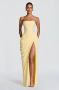Elegant one-shoulder evening gown